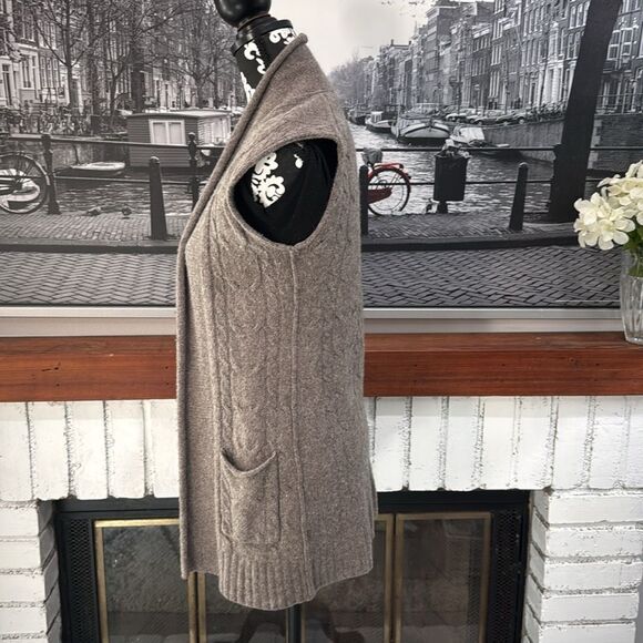 Banana Republic Women Cardigan Sweater Wool Cashmere Small Brown Sleeveless Vest - Picture 3 of 5